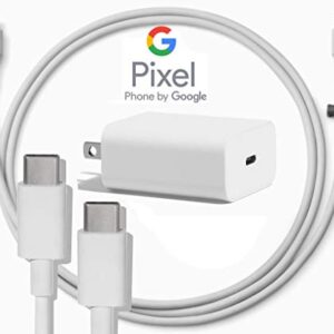 Google USB-C Charging Rapidly Charger for 2nd & 3rd Gen Pixel devices (18W 3A Charger + 3 Foot USB-C, C-C Cable)