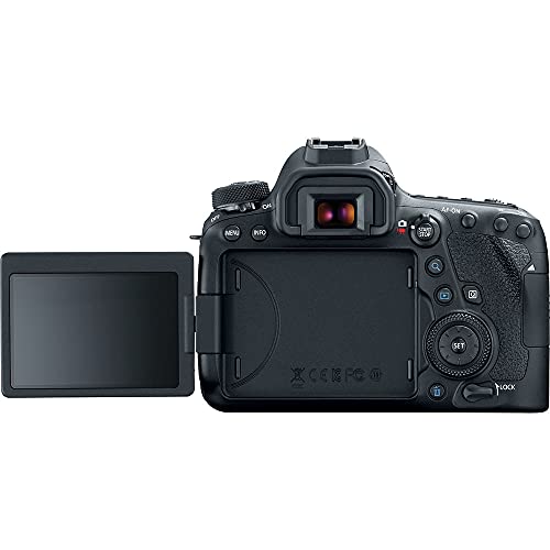 Canon EOS 6D Mark II DSLR Camera (Body Only) (1897C002) + 4K Monitor + Canon EF 24-70mm Lens + Pro Mic + Headphones + 2 x 64GB Card + Case + Filter Kit + Photo Software + More (Renewed)