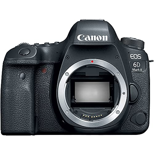 Canon EOS 6D Mark II DSLR Camera (Body Only) (1897C002) + 4K Monitor + Canon EF 24-70mm Lens + Pro Mic + Headphones + 2 x 64GB Card + Case + Filter Kit + Photo Software + More (Renewed)