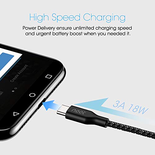 noot products-Fast Charger for Samsung Galaxy Z Flip 3,S22,S21,S20,S21 FE,S20 FE,S10,S9,A72,A52,A32,A71,A51,A50,A21,A11,A10e,(Ultra & Plus)-18W USB C Wall Power Adapter+Braided 6FT USB C to C Cord
