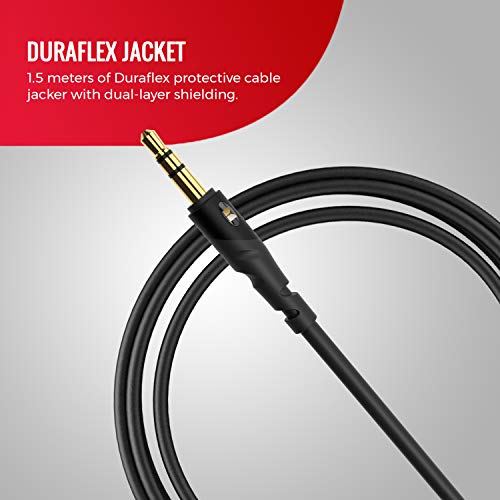 Monster Essentials Mini-to-Mini Audio Interconnect Cable - 3.5mm Stereo Male-to-Male AUX Cord with Duraflex Jacket, 1.5M