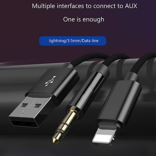DCNETWORK Lightning to 3.5mm Aux Cord Audio Jack 2 in 1 Charging Audio Cable Works with Car Stereo Speaker Headphone iPhone to 3.5mm Stereo Aux Cable Compatible with iPhone 13/12/11/X/8(3.3FT)
