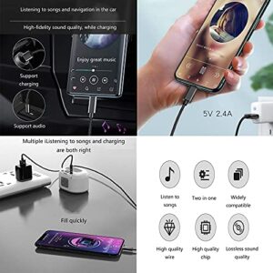 DCNETWORK Lightning to 3.5mm Aux Cord Audio Jack 2 in 1 Charging Audio Cable Works with Car Stereo Speaker Headphone iPhone to 3.5mm Stereo Aux Cable Compatible with iPhone 13/12/11/X/8(3.3FT)