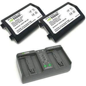 wasabi power battery (2-pack) and dual charger for nikon en-el18d and nikon z9, d4, d4s, d5, d6, d850 (with adapters/grips)