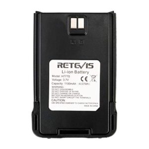 retevis h-777s walkie talkies battery,1100mah rechargeable battery,3.7v 2 way radios battery h-777s (not for h777) walkie talkies (1 pack)