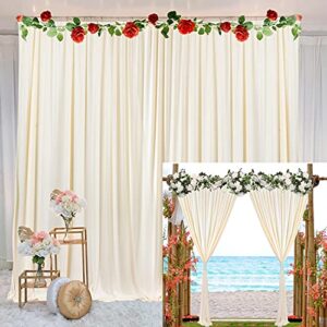champagne backdrop curtain for parties wedding baby shower wrinkle free photo curtains backdrop drapes fabric decoration for bridal shower 5ft x 7ft,2 panels