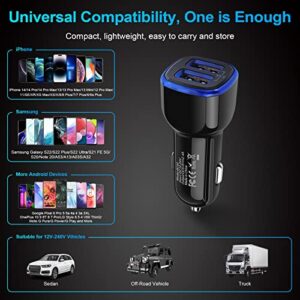 Car Charger iPhone, 5Pack 2.4A 12V USB Adapter Car Cigarette Lighter USB Charger Car Plug for iPhone 14 13 12 11 Pro SE XR XS X 8 7 6 6S, Samsung Galaxy S22 S21 S20 S10 S9 S8 S7,Moto,Android,Kindle