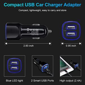 Car Charger iPhone, 5Pack 2.4A 12V USB Adapter Car Cigarette Lighter USB Charger Car Plug for iPhone 14 13 12 11 Pro SE XR XS X 8 7 6 6S, Samsung Galaxy S22 S21 S20 S10 S9 S8 S7,Moto,Android,Kindle