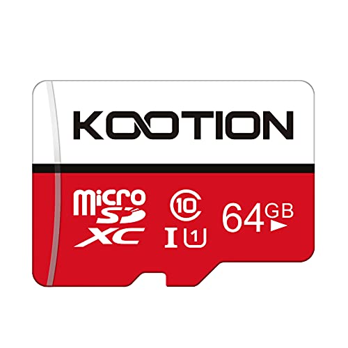 KOOTION 64GB Micro SD Card Class 10 TF Card UHS-1 MicroSDXC Memory Card, U1, C10, High-Speed 64GB TF Card for Smartphone/Bluetooth Speaker/Drone/Camera/PC/VR