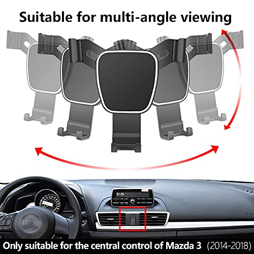 musttrue LUNQIN Car Phone Holder for 2014-2018 Mazda 3 Auto Accessories Navigation Bracket Interior Decoration Mobile Cell Phone Mount