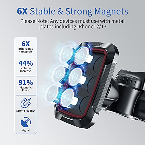 OQTIQ Magnetic CD Phone Car Mount for Car CD Player, CD Slot Car Phone Mount Holder with Built-in 6 Strong Magnets, Compatible with iPhone Samsung Galaxy LG and More