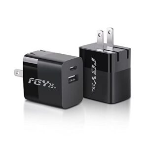 fgy usb c wall charger, 25w gan ii fast charger dual port charging block, fast charging for iphone14/13/12/11/pro max/pro/plus, ipad pro, iwatch, samsung galaxy s22 /s21 series