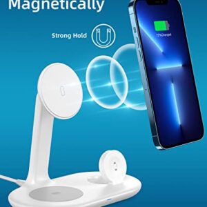 Magnetic Wireless Charging Stand with 20W PD Adapter, TERYTH 3 in 1 Wireless Charging Station Dock for iPhone 13, 12, Pro, Pro Max, Mini, Apple Watch 7/SE/6/5/4/3/2, AirPods Pro/3/2