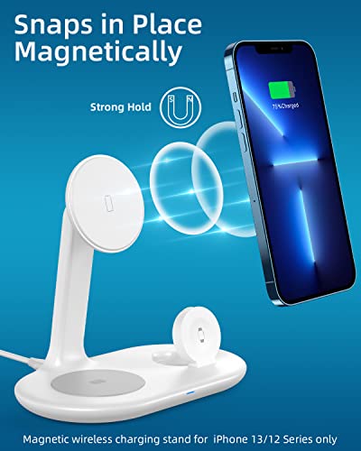 Magnetic Wireless Charging Stand with 20W PD Adapter, TERYTH 3 in 1 Wireless Charging Station Dock for iPhone 13, 12, Pro, Pro Max, Mini, Apple Watch 7/SE/6/5/4/3/2, AirPods Pro/3/2