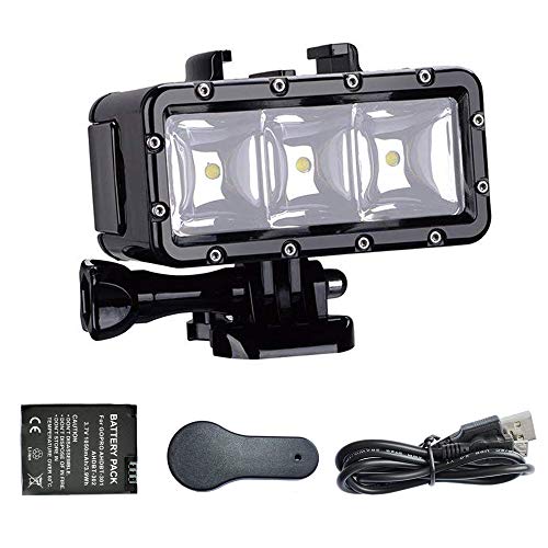 Suptig High Power Dimmable Waterproof LED Video Light Fill Night Light Diving Underwater Light for Gopro Hero 11/Hero 10/Hero 9/Hero8/Hero7/Hero6/Hero5/5S/4/4S/3+/3/2 DJI Akaso cam