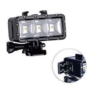 Suptig High Power Dimmable Waterproof LED Video Light Fill Night Light Diving Underwater Light for Gopro Hero 11/Hero 10/Hero 9/Hero8/Hero7/Hero6/Hero5/5S/4/4S/3+/3/2 DJI Akaso cam