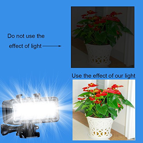 Suptig High Power Dimmable Waterproof LED Video Light Fill Night Light Diving Underwater Light for Gopro Hero 11/Hero 10/Hero 9/Hero8/Hero7/Hero6/Hero5/5S/4/4S/3+/3/2 DJI Akaso cam