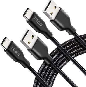 irag 2 pack charger cable for motorola moto g stylus 5g, one 5g, one 5g ace, g100, g play, g power, g fast, edge, g7 plus, g7 play, edge plus, razr – braided 6ft usb c to a fast charging cord