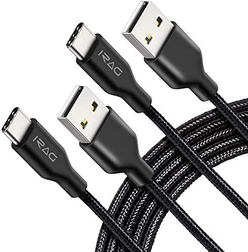 iRAG 2 Pack Charger Cable for Motorola Moto G Stylus 5G, One 5G, One 5G Ace, G100, G Play, G Power, G Fast, Edge, G7 Plus, G7 Play, Edge Plus, RAZR - Braided 6FT USB C to A Fast Charging Cord