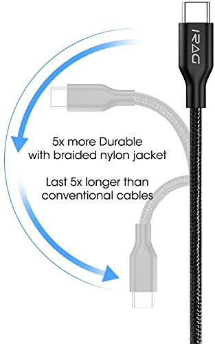 iRAG 2 Pack Charger Cable for Motorola Moto G Stylus 5G, One 5G, One 5G Ace, G100, G Play, G Power, G Fast, Edge, G7 Plus, G7 Play, Edge Plus, RAZR - Braided 6FT USB C to A Fast Charging Cord