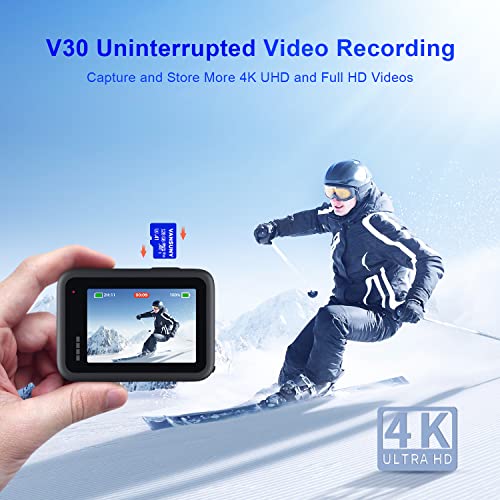 Vansuny Micro SD Card 128GB microSDXC Memory Card with SD Adapter A1 App Performance V30 4K Video Recording C10 U3 Micro SD for Phone, Security Camera, Dash Cam, Action Camera