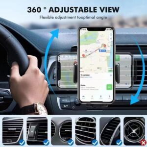 Phone Mount for Car, Car Phone Holder Mount Clip Mount Phone Holder, Car Vent Phone Mount for Car Cellphone Stand Air Vent for Smartphone, iPhone, Automobile Cradles Universal【Metal Hook】