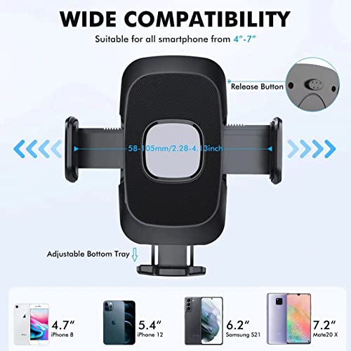 Phone Mount for Car, Car Phone Holder Mount Clip Mount Phone Holder, Car Vent Phone Mount for Car Cellphone Stand Air Vent for Smartphone, iPhone, Automobile Cradles Universal【Metal Hook】