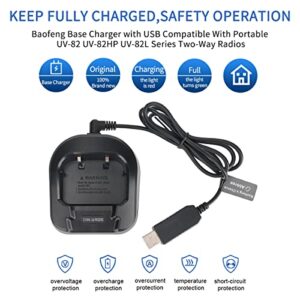 Baofeng USB Cable Battery Charger with Indicator Light for Portable Baofeng UV-82 UV-82HP UV-82L Series Two-Way Radios