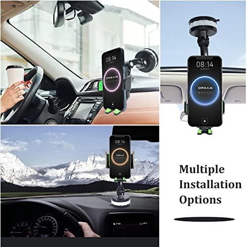 Car Phone Holder Mount, Suction Cup Phone Stand Strong Suction Phone Car Mount Universal Car Phone Holder for Truck Mountable on Dashboard Compatible with iPhone 14 13 12 Pro Max Samsung All Phones
