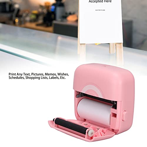 Cosiki Mini Printer, Portable Printer Mini Portable Wireless for Household for Office(Pink)