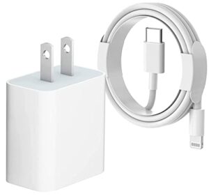 iphone fast charger, [apple mfi certified] 20w usb c fast charger block with 6ft type-c to lightning cable, super fast charging compatible with iphone 14/13/13 pro/12/12 pro/12 pro max/11/xs max/xr/x