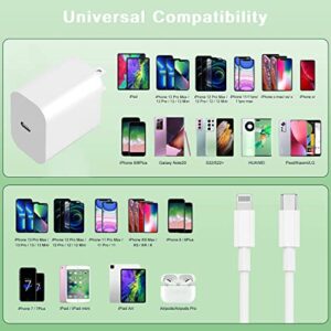 iPhone Fast Charger, [Apple MFi Certified] 20W USB C Fast Charger Block with 6FT Type-C to Lightning Cable, Super Fast Charging Compatible with iPhone 14/13/13 Pro/12/12 Pro/12 Pro Max/11/Xs Max/XR/X