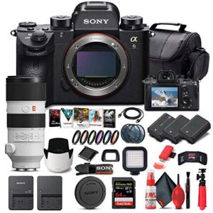 sony alpha a9 ii mirrorless digital camera (body only) (ilce9m2/b) + sony fe 70-200mm lens + 64gb memory card + 2 x np-fz-100 battery + corel photo software + case + external charger + more (renewed)