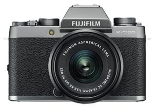 fujifilm x-t100 mirrorless digital camera w/xc15-45mmf3.5-5.6 ois pz lens – dark silver