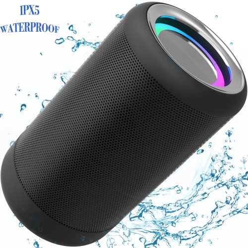 MAWODE X7 Bluetooth Speakers - 24 Hours Playtime, Portable, Wireless, Waterproof, Outdoor Speaker with RGB Color Light, Support USB/TF/Aux Play