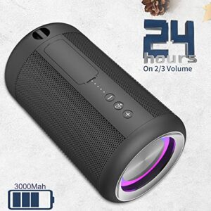 MAWODE X7 Bluetooth Speakers - 24 Hours Playtime, Portable, Wireless, Waterproof, Outdoor Speaker with RGB Color Light, Support USB/TF/Aux Play