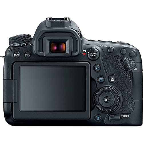 Canon EOS 6D Mark II DSLR Camera (Body Only) (1897C002), Canon EF 50mm Lens, 64GB Memory Card, Case, Filter Kit, Photo Software, LPE6 Battery, Flex Tripod + More (Renewed)