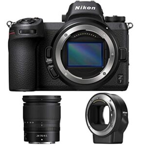 nikon z7 45.7mp fx-format 4k mirrorless camera with nikkor z 24-70mm f/4 + ftz mount adapter (renewed)