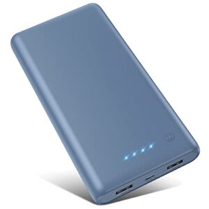 power bank 26800mah portable charger,high capacity charging external cell phone battery pack with 2 outputs ports compatible with iphone 13/12/ 11, android samsung galaxy/pixel/tablet & etc(blue)