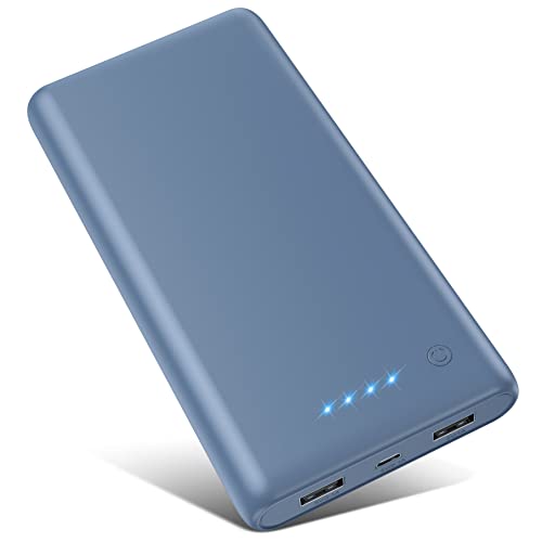 Power Bank 26800mAh Portable Charger,High Capacity Charging External Cell Phone Battery Pack with 2 Outputs Ports Compatible with iPhone 13/12/ 11, Android Samsung Galaxy/Pixel/Tablet & etc(Blue)