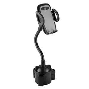 LAX Gadgets Cup Holder Phone Mount - Car Mount for iPhone & Smartphones - Cradle Type Car Phone Holder with Flexible Neck - Black