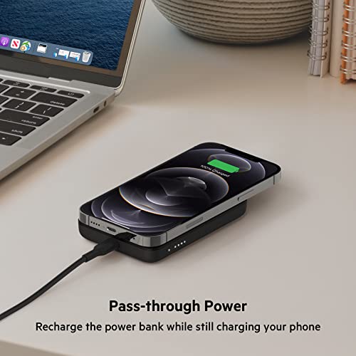 Belkin Wireless Power Bank w/MagSafe Compatible 7.5W Wireless Charging - Portable Magnetic Charging Bank - Compatible w/iPhone 14, 14 Plus, 14 Pro, 14 Pro Max, 13, 13 Mini, AirPods & More - Black