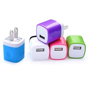 wall charger 5pack, home travel usb power adapter wall charger plug charging block cube for iphone 14 13 12 11 pro max/10/se/xs/xr/x/8/7/6/6s plus,samsung galaxy s21 s20 s10 a12 a32,lg,kindle,android