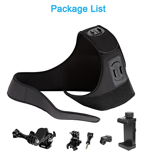 PellKing Shoulder Strap Mount Double Base Chest Harness Holder Compatible with iPhone Samsung Cell Phone POV,GoPro Hero 11 10 9 8 7 6 5,AKASO,Insta360 X3 X2,DJI Action 3 2 Camera Accessories