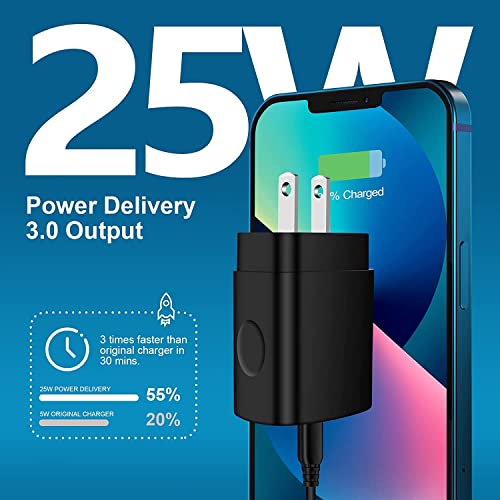 25W USB C Fast Charger Compatible for Samsung Galaxy S22/S21/S20 A13 A14 A12 A11 A04S A03S A32 A21 A22 S23 Z Fold 5 4/Z Flip 4, Pixel 7 6 Pro 6a,Fast Charger Phone Charger Type C Charger Cord