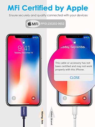 Mangotek Replacement Aux Cord for iPhone, Braided MFi Aux to Lightning Cable iPhone Aux Adapter iPhone Aux Cord Audio for Car Stereo Headphone Speaker iPhone 14 13 12 Pro Max 7 8 Plus SE X XS XR