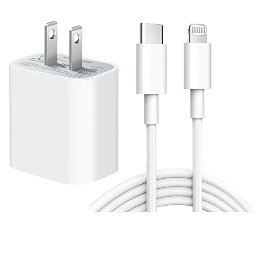 iPhone 13 11 12 Charger Plug,20W Fast Wall Charger Adapter Block and Cable Compatible for iPhone 13 11 12 Pro XS XR Max Mini SE,iPad Air,iPad 9/8/7/6/5,iPad Pro,ipad Mini