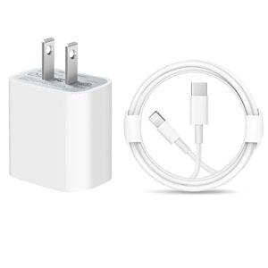 iPhone 13 11 12 Charger Plug,20W Fast Wall Charger Adapter Block and Cable Compatible for iPhone 13 11 12 Pro XS XR Max Mini SE,iPad Air,iPad 9/8/7/6/5,iPad Pro,ipad Mini