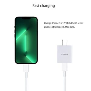 iPhone 13 11 12 Charger Plug,20W Fast Wall Charger Adapter Block and Cable Compatible for iPhone 13 11 12 Pro XS XR Max Mini SE,iPad Air,iPad 9/8/7/6/5,iPad Pro,ipad Mini