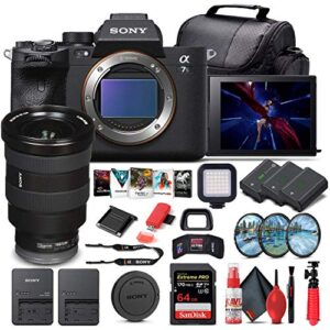 sony alpha a7s iii mirrorless digital camera (body only) (ilce7sm3/b) + sony fe 16-35mm lens + 64gb memory card + 2 x np-fz100 battery + corel photo software + case + external charger + more (renewed)